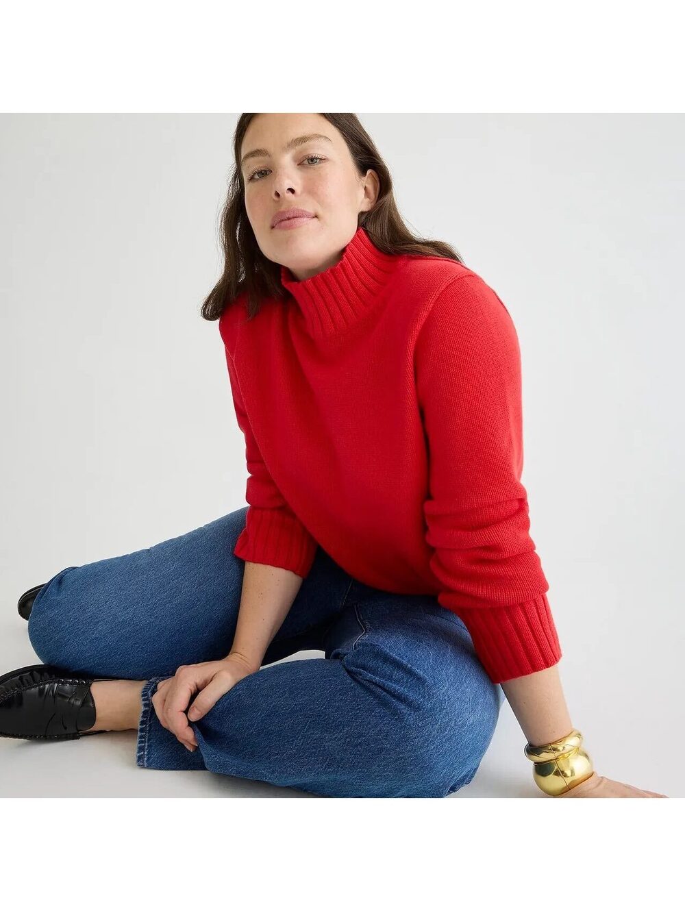 J.Crew $98 Woman’s XL Wool/Alpaca Blend Red Turtleneck Sweater XL Ultra Soft
